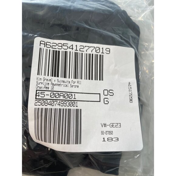 Kim Gravel x Swimsuits For All Surplice Asymmetrical Sarong Size 10 Black Beach - Picture 3 of 9